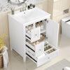 Mia 24" Bathroom Vanity with Ceramic Sink and Multi-Drawer Storage, White | Mia Meuble-lavabo de 24" avec vasque en ceramique et rangement a plusieurs tiroirs, Blanc