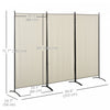 Homcom Double Hinged Room Divider, 3 Panel Privacy Screen|Homcom Separateur De Piece 3 Panneaux, Ecran De Confidentialite
