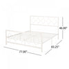 Robert Metal Construction Bed Frame With Circular Design Headboard And Footboard,king Size,white King Bed | Robert Cadre De Lit En Metal Avec Tete Et Pied De Lit Au Design Circulaire, Taille King, Blanc