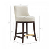 Lucia Modern Chenille Wood Counter Stool in Natural - Set of 3 | Tabouret de comptoir moderne en chenille Lucia avec structure en bois, naturel - Lot de 3