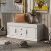 Boyce Solid Wood Storage Bench With 4-door Shoe Cabinet With Cushion - White | Banc De Rangement Boyce En Bois Massif Avec Meuble A Chaussures 4 Portes Et Coussin, Blanc