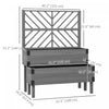 Outsunny 2 Tier Wooden Raised Bed W/ Trellis Elevated Planter Box, Grey|Outsunny Jardiniere En Treillis A 2 Etages, Lit De Jardin Sureleve En Bois