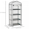 Outsunny Portable Greenhouse with 4 Tier Shelves, Outdoor Hot House, White