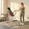 Soozier Inversion Table, Heavy Duty Folding Inversion Table with Adjustable Ankle Lock and Safety Belt, Portable Decompression Back Stretcher Machine for Pain Relief Therapy, Red