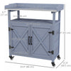 Outsunny Outdoor Potting Bench With Storage, Wheels, Grey|Outsunny Banc D'empotage Exterieur Avec Rangement, Roulettes, Gris