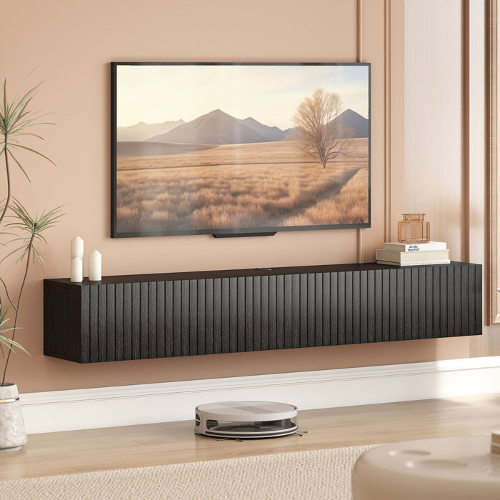 HOMCOM 55\" Floating TV Stand for TVs up to 72 Inch, Black