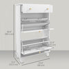 HOMCOM Narrow Shoe Cabinet w/ 2 Flip Drawers, Shoe Storage Cabinet, White