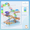 Pawhut 5 Tiers Hamster Cage Portable Animal Travel Carrier Habitat With Exercise Wheels Play Tube Water Bottle Dishes House Ladder For Gerbils, Light Blue