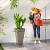 Outsunny 28" Tall Plastic Planters, Set of 3 Garden Flower Pots, Mixed Grey