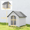 PawHut Large Plastic Dog House Outdoor Indoor, Water Resistant Puppy Shelter with Base Support, Air Vents, Elevated Floor, for Medium Large Pets, 34.6" L x 31.1" W x 35" H