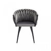 Hildy Accent Dining Arm Chair, Dark Grey Velvet (set of 2) | Chaise de salle à manger avec accoudoirs Hildy en velours gris foncé (ensemble de 2)