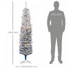 Homcom 6' Slim Snow Flocked Artificial Christmas Tree With Light, Blue|Homcom Arbre De Noel Artificiel Pre-eclaire De 6 Pi, Pointes Enneigees