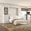Bestar Pur Queen Murphy Bed and Shelving Unit with Drawers 90-Inch Wall Bed|Grand lit escamotable mural Pur de Bestar de 90 po avec tablettes et tiroirs