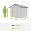 Outsunny 11' X 13' Practical Backyard Garden Storage Tool Shed Double Sliding Door 4 Ventilation Slo|Outsunny 11,2 Pi X 12,5 Pi Remise A Outils De Rangement Pour Jardin A L'arriere, Porte Coulissante D