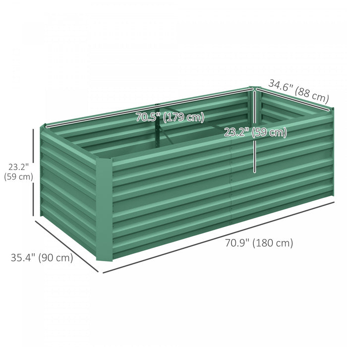 Outsunny Raised Garden Bed Metal Planter Box with Reinforced Rods, Light Green