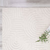 Velvet Cream Circles Washable Shag Area Rug 5'x7' Indoor Area Rug | Tapis Lavable A Poils Longs En Velours Creme A Motifs Circulaires 5'x7'