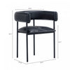 Onda Contemporary Vegan Leather Metal Dining Chair in Black | Chaise de salle a manger contemporaine Onda en cuir vegetalien et metal, coloris noir