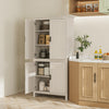 HOMCOM 64" Kitchen Pantry Storage Cabinet with Adjustable Shelves, White
