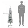 Homcom Snow Flocked Pencil Christmas Tree Slim Artificial Christmas Tree|Homcom Arbre De Noel Artificiel Fin Floque De Neige Artificielle 5pi
