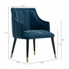 Eda Modern Wood Armchair in Midnight Blue Dining Chair | Fauteuil moderne Eda en bois avec accoudoirs, bleu minuit