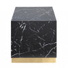 Aphrodite End Table, Black Faux Marble & Gold | Table basse Aphrodite en faux marbre noir et or