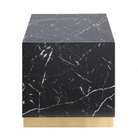 Aphrodite End Table, Black Faux Marble & Gold 