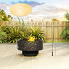 Outsunny 3-in-1 Fire Pit Outdoor Fire Bowl with Fire Basket Charcoal Grey