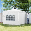 Outsunny 10' X 10' Pop-up Canopy Tent, Sidewalls, Carry Bag Included, White