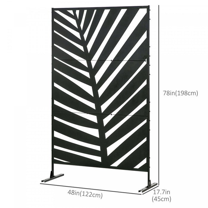 Outsunny Metal Privacy Screen W/ Expansion Screws Outdoor Divider