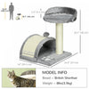 Pawhut 18" Cat Scratching Tree Kitty House Kitten Activity Centre Pet Bed Post Furniture With Hangin|Pawhut Arbre A Gratter Pour Chat De 18", Maison Pour Chaton, Centre D'activites Pour Animal Domestiq