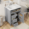 Scott 24" Bathroom Vanity with Ceramic Sink and Rubberwood Legs, Grey | Scott Meuble-lavabo de 24" avec vasque en ceramique et pieds en bois caoutchouc, Gris