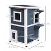 Pawhut 2 Story Outdoor Cat House, Outdoor Cat Enclosure Wooden Cat Shelter With Windows, Platforms, |Pawhut Histoire Maison Pour Chats Exterieure, Enceinte Pour Chats Exterieure Abri Pour Chats En Bois
