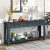 Gracie Solid Wood Console Table With Drawers And Shelf - Navy | Table Console Gracie En Bois Massif Avec Tiroirs Et Etagere - Bleu Marine