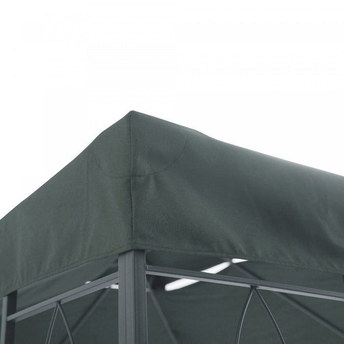 Outsunny 13.1' X 9.8' Gazebo Replacement Canopy 2 Tier Top Uv Cover Pavilion Garden Patio Outdoor, Grey (top Only)