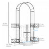 Outsunny Metal Garden Arch Garden Arbor Trellis For Climbing Plants Black|Outsunny Arche De Jardin En Metal, Treillis Pour Plantes Grimpantes Noir