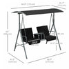 Outsunny 2-seat Patio Swing Chair With Adjustable Canopy, Centre Table