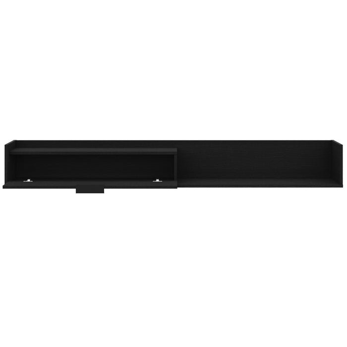 Nordika Slim 72\" Wall-Mounted TV Stand with Storage Cabinet - Black