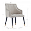 Eda Modern Wood Armchair in Light Gray Dining Chair | Fauteuil moderne Eda en bois avec accoudoirs, coloris gris clair