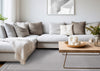 Ellie High-Low Textured Soft Polyester Grey Border Area Rug - 7'10" x 10'6"|Carpette à poil long et court Ellie en polyester doux texturé à bordure grise - 7 pi 10 po x 10 pi 6 po