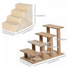 Pawhut Pet Steps Ladder For Cats And Dogs, Pet Stairs, Ladder For Climbing On Bed, Sofa With Removab|Pawhut Escalier Chats Et Chiens, Marches Pour Lit Et Canape Avec Housse Amovible, Beige