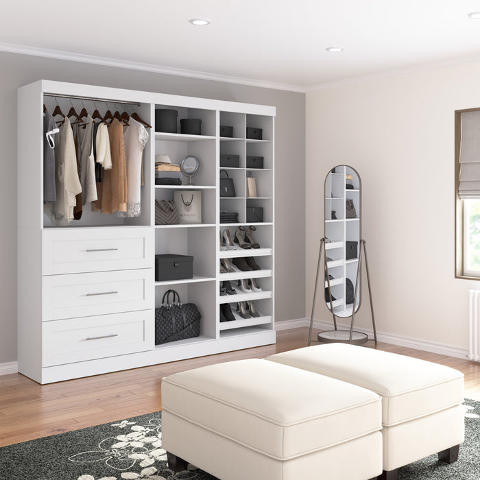 Bestar Pur 86 W Closet Organizer System - White