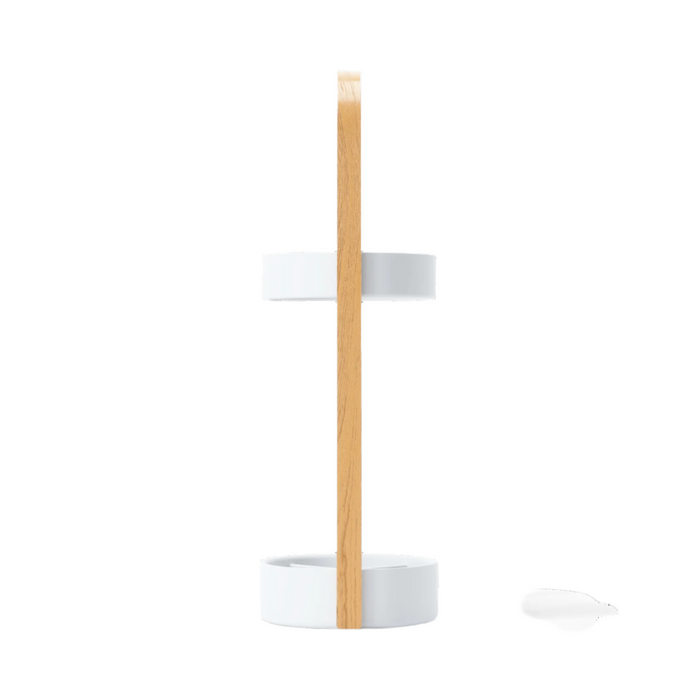 Umbra Modern Steel Bellwood Umbrella Stand - White and Natural