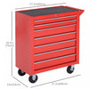 Homcom 7 Drawer Lockable Steel Tool Chest With Handle|Homcom Coffre A Outils En Acier Verrouillable A 7 Tiroirs Poignee