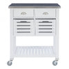 Robbin Wood Kitchen Bar Cart Storage - White|Chariot-bar de rangement Robbin en bois pour la cuisine - blanc