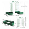 Outsunny Galvanized Raised Garden Bed Outdoor Planter Box with Trellis