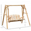 Outsunny 6.5' Outdoor Loveseat 2 Person Wood Porch Swing Natural Wood|Causeuse D'exterieur Outsunny De 6,5 Pi Pour 2 Personnes Balancoire De Jardin En Bois Massif Naturel