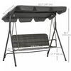 Outsunny 3 Seater Rattan Outdoor Swing Chair With Stand, Adjustable Canopy
