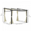 Outsunny 10' X 10' Metal Pergola W/ Retractable Canopy Roof, Beige