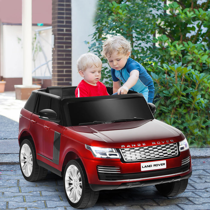 Costway 2*12v 2-seater Licensed Land Rover Kids Ride On Car 4wd W/ Remote Surface Painting Red