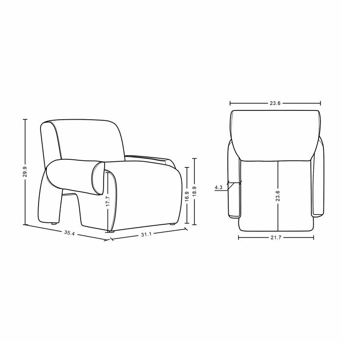 Verandah Mid-Century Modern 3-Piece Sofa Set in Beige